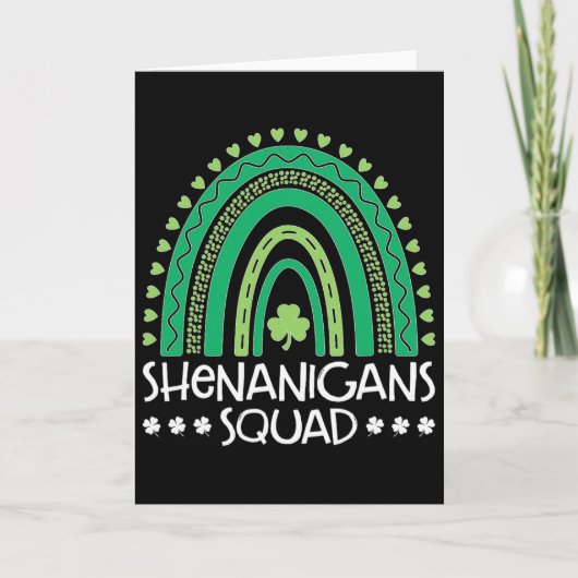 Shenanigans Squad St Patrick's Day Regenbogen Sham Karte (Vorderseite)