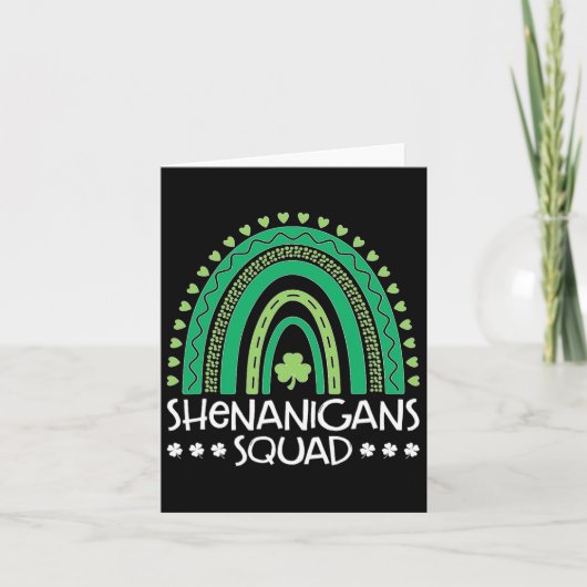 Shenanigans Squad St Patrick's Day Regenbogen Sham Karte (Vorderseite)