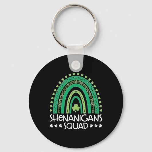 Shenanigans Squad St Patrick's Day Regenbogen Sham Schlüsselanhänger (Vorderseite)