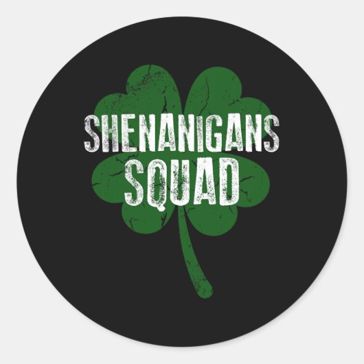 Shenanigans Squad St. Patricks Day Runder Aufkleber (Vorderseite)