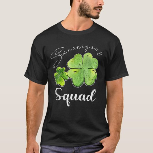 Shenanigans Squad St Patrick's Day Shamrock Clover T-Shirt (Vorderseite)