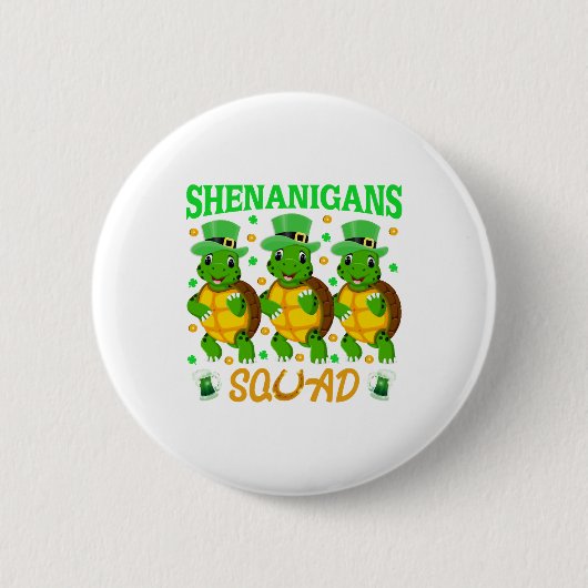 Shenanigans Squad St. Patrick's Day Süße Schildkrö Button (Vorderseite)