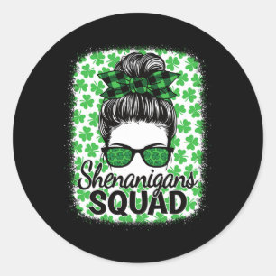 Shenanigans Squad St. Patrick's Day Women Girls Me Runder Aufkleber