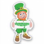 Shenanigans St. Patrick's Day Leprechaun St Pattys Aufkleber (Vorderseite)