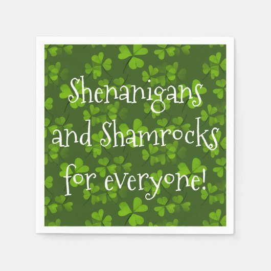 Shenanigans und Shamrocks Muster St. Patrick's Day Serviette (Vorderseite)