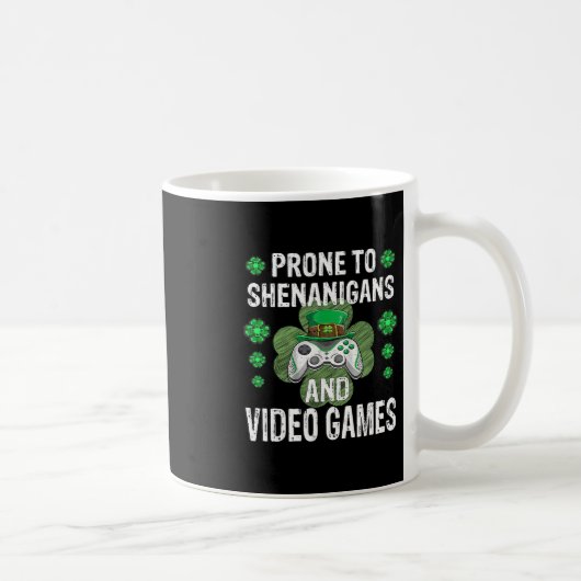 Shenanigans Video Games Funny Gamer St Patricks Da Kaffeetasse (Rechts)