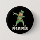 Shenanigator Dabbing Leprechaun St Patrick's Day Button (Vorderseite)