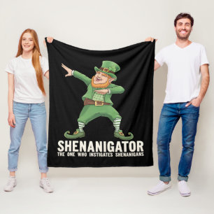 Shenanigator Dabbing Leprechaun St Patrick's Day Fleecedecke