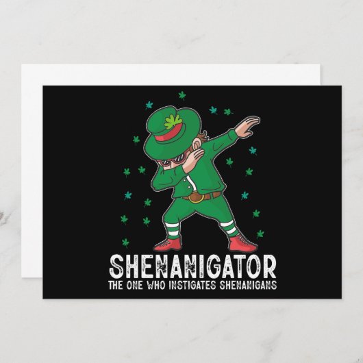 Shenanigator Dabbing St Patrick's Day Shenanigans Einladung (Vorne/Hinten)