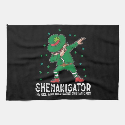 Shenanigator Dabbing St Patrick's Day Shenanigans Geschirrtuch (Horizontal)