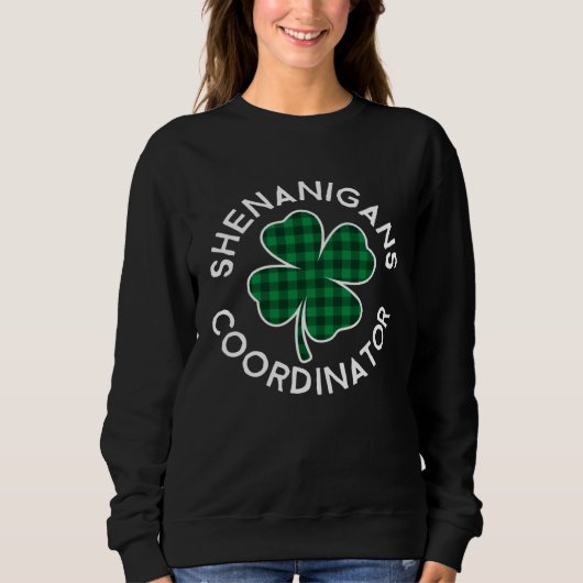 Shenanignas Coordinator Plaid Lucky C St Patrick's Sweatshirt (Vorderseite)