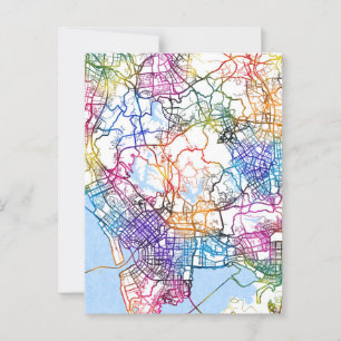 Shenzhen China City Map Postkarte