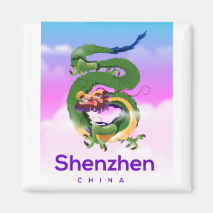 Shenzhen China Drachen Reiseplakat Magnet
