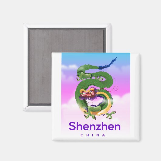 Shenzhen China Dragon Reiseplakat Magnet (Vorderseite/Rückseite)