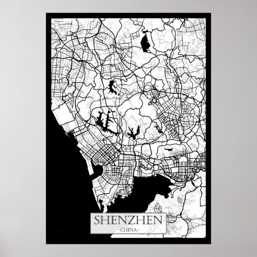Shenzhen China Karte Poster (Vorne)