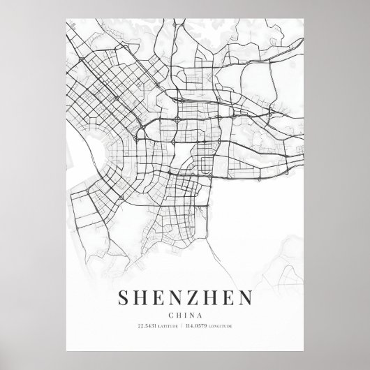 Shenzhen City Map Poster (Vorne)