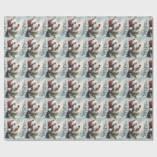 Shepadoodle Christmas Wrapping Paper Geschenkpapier (Flach)