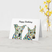 Shephard Shar Pei & Pitbull Labrador Card Karte (Gelbe Blume)