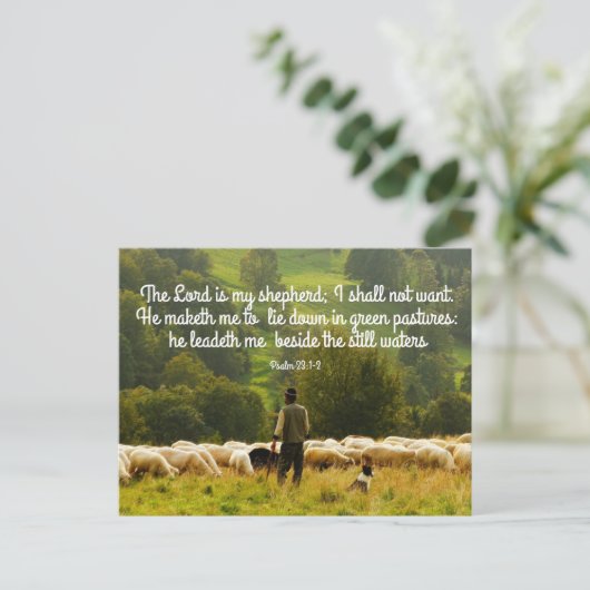 Shepherd and his sheep flock  postkarte (Stehend Vorderseite)