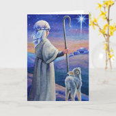 Shepherd Boy Lamb & Star Watercolor Art Karte (Gelbe Blume)
