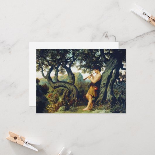 Shepherd Boy Playing the Flute Karte (Vorderseite/Rückseite Beispiel)