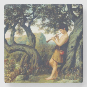 Shepherd Boy Playing the Flute Steinuntersetzer