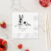 Shepherd Dog Cheers Dog Custom Cocktail Napkin Serviette (Beispiel)