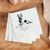 Shepherd Dog Cheers Dog Custom Cocktail Napkin Serviette