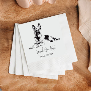 Shepherd Drink on Me Hund Custom Cocktail Napkin Serviette