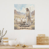Shepherd goes before them Bible Scripture Poster (Küche)