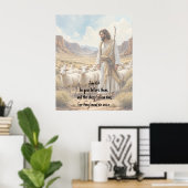 Shepherd goes before them Bible Scripture Poster (Heimbüro)