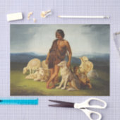 Shepherd in a Rural Landscape Seidenpapier (Handwerk)