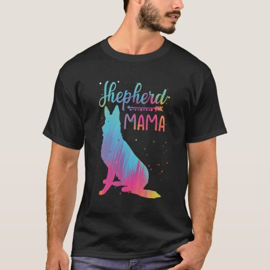 Shepherd Mama Colorful Ger Shepherd Mama Mother's T-Shirt (Vorderseite)
