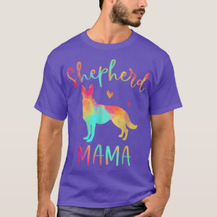 Shepherd Mama Colorful German Shepherd Dog Mama T-Shirt
