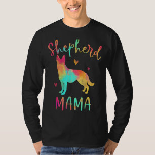 Shepherd Mama Colorful German Shepherd Dog Mama T-Shirt