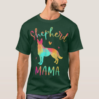 Shepherd Mama Colorful German Shepherd Dog Mom  T-Shirt