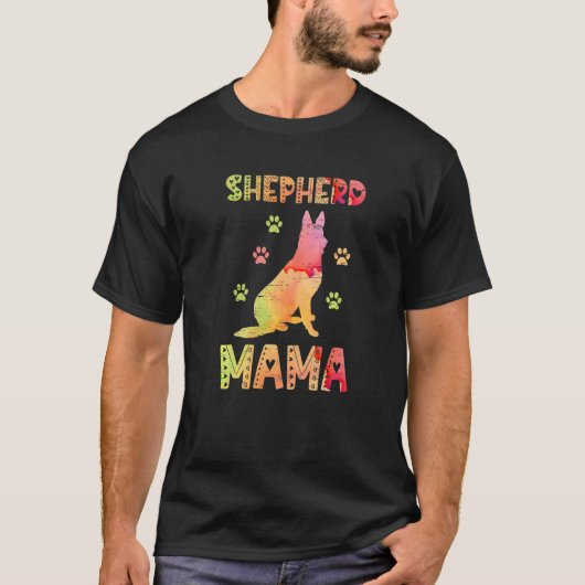 Shepherd Mama Paw Lovers Puppies Dog Owners French T-Shirt (Vorderseite)