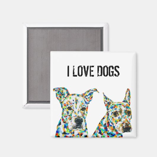 Shepherd Shar pei Pitbull Labrador Art Magnet (Vorderseite/Rückseite)