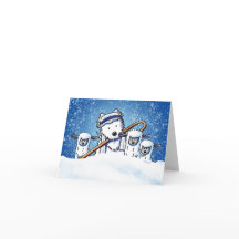 Shepherd Westie and Sheep Christmas Note Card