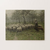 Shepherdess mit einer Menge der Schafe, Puzzle (Horizontal)