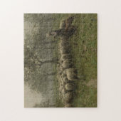 Shepherdess mit einer Menge der Schafe, Puzzle (Vertikal)