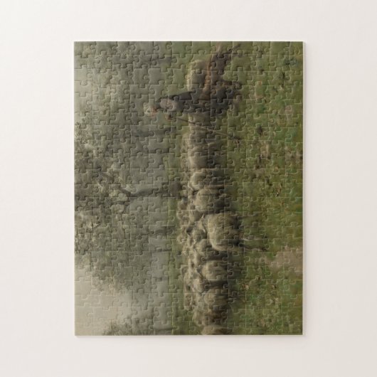 Shepherdess mit einer Menge der Schafe, Puzzle (Vertikal)