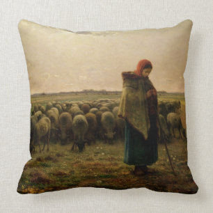 Shepherdess mit ihrer Menge, 1863 Kissen