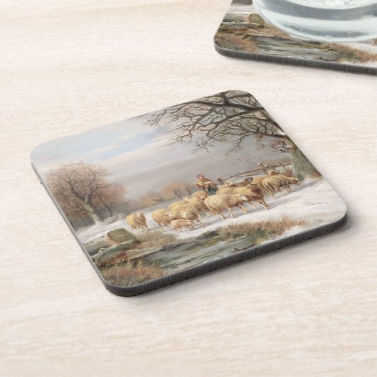 Shepherdess mit ihrer Menge in einer Getränkeuntersetzer (Linke Seite)