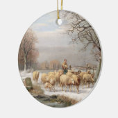 Shepherdess mit ihrer Menge in einer Keramikornament (Links)
