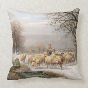 Shepherdess mit ihrer Menge in einer Kissen