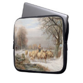 Shepherdess mit ihrer Menge in einer Laptopschutzhülle (Vorderseite Links)