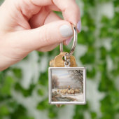 Shepherdess mit ihrer Menge in einer Schlüsselanhänger (Hand)