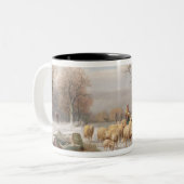 Shepherdess mit ihrer Menge in einer Zweifarbige Tasse (Vorderseite Links)