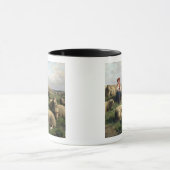 Shepherdess mit Schafen in einer Landschaft Tasse (Zentrum)